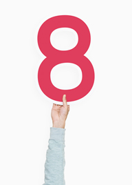 holding a number 8