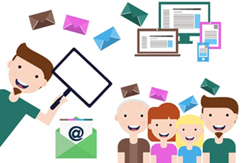 email marketing cartoon illustration