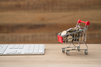little trolley with coins