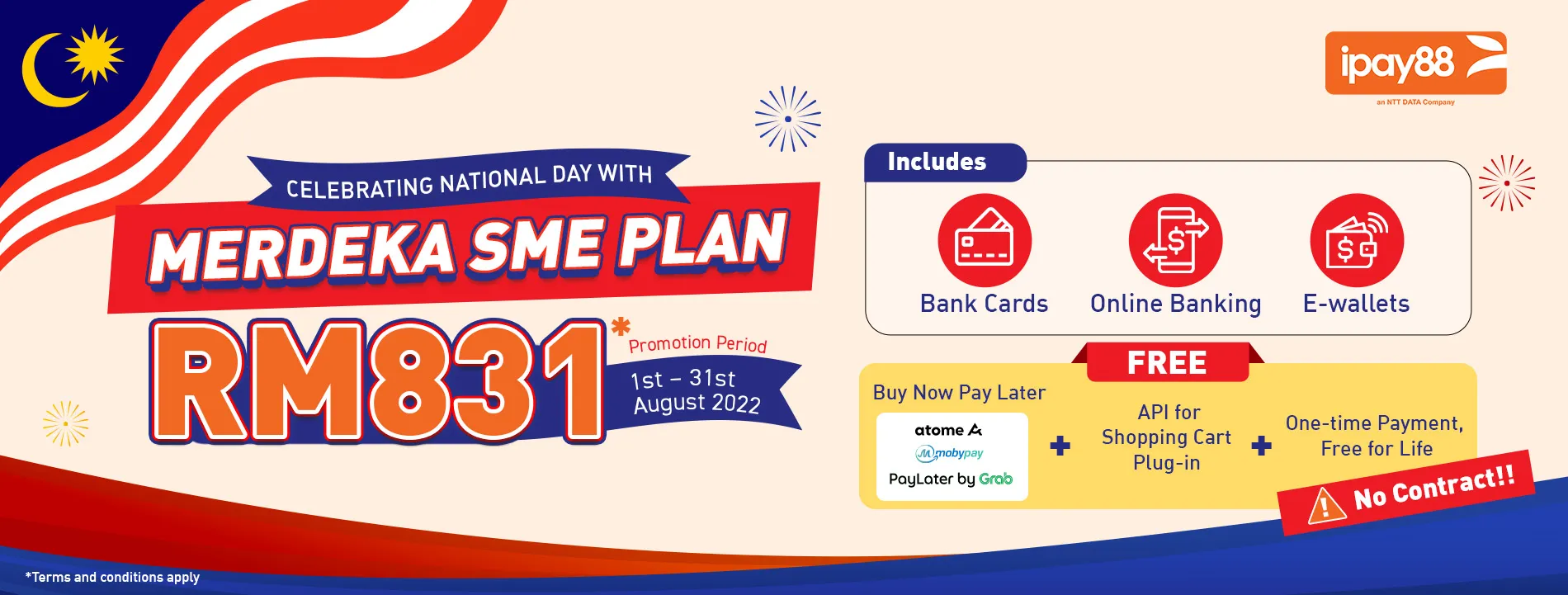 Merdeka Day Offers Deals Promotions Sale SME Plan Payment Gateway Malaysia Promo - iPay88