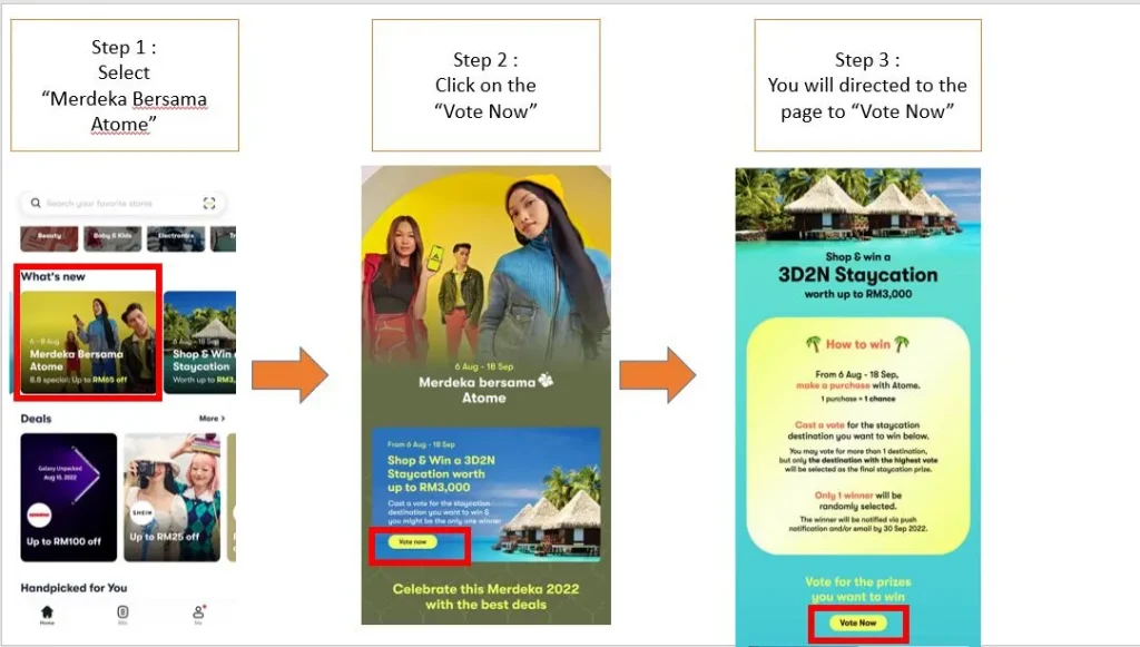 How to Vote Merdeka bersama Atome Buy Now Pay Later - iPay88