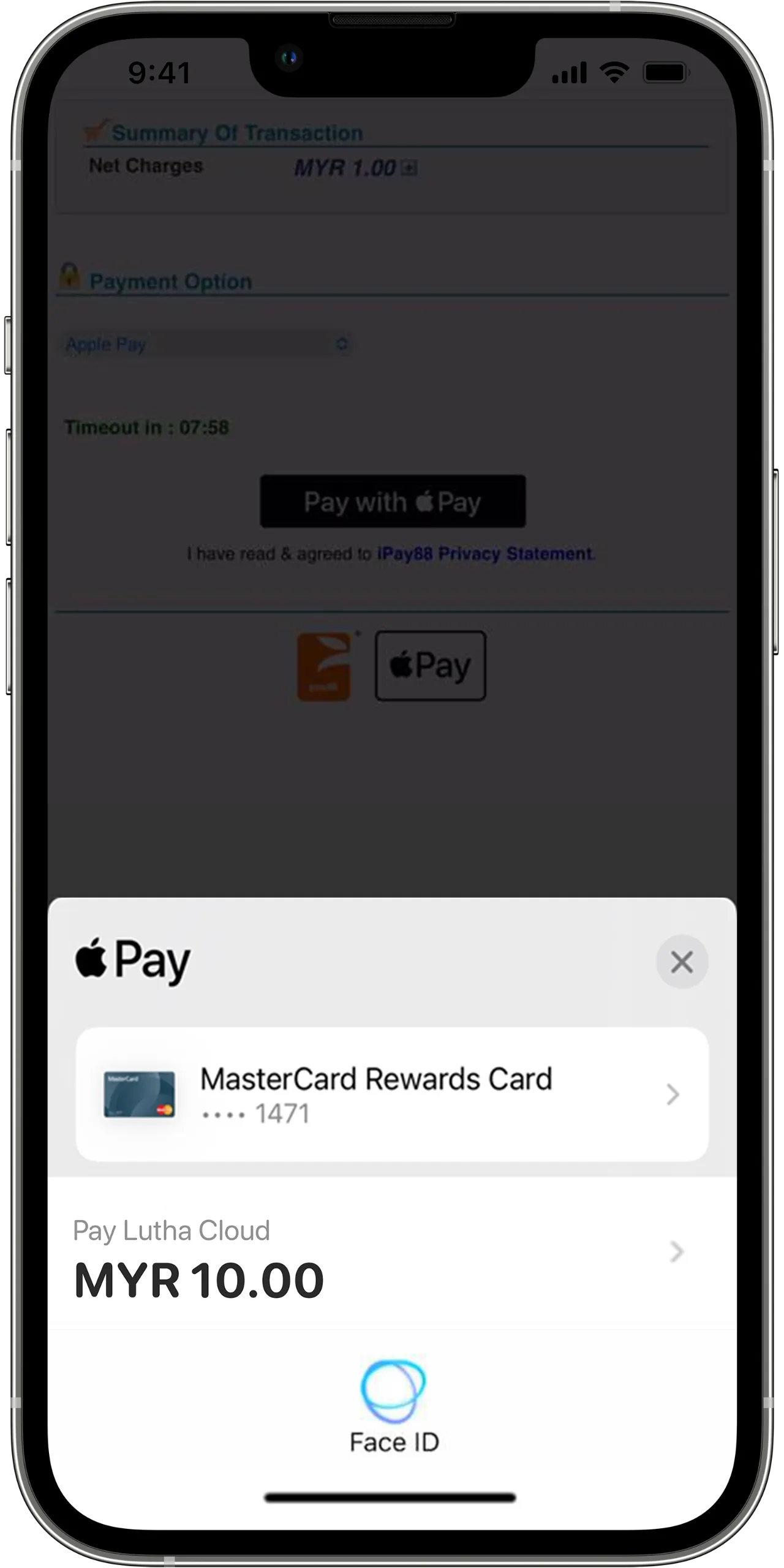 Apple Pay Mobile Step 3 Pay with Face ID - iPay88